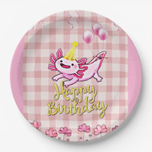 Axolotl birthday  paper plate