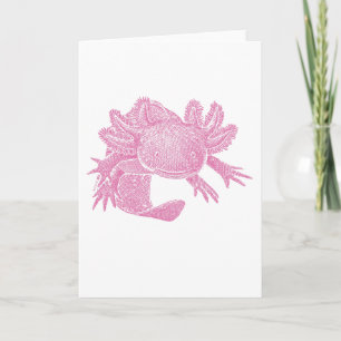 Axolotl Blank Greeting Card - PINK