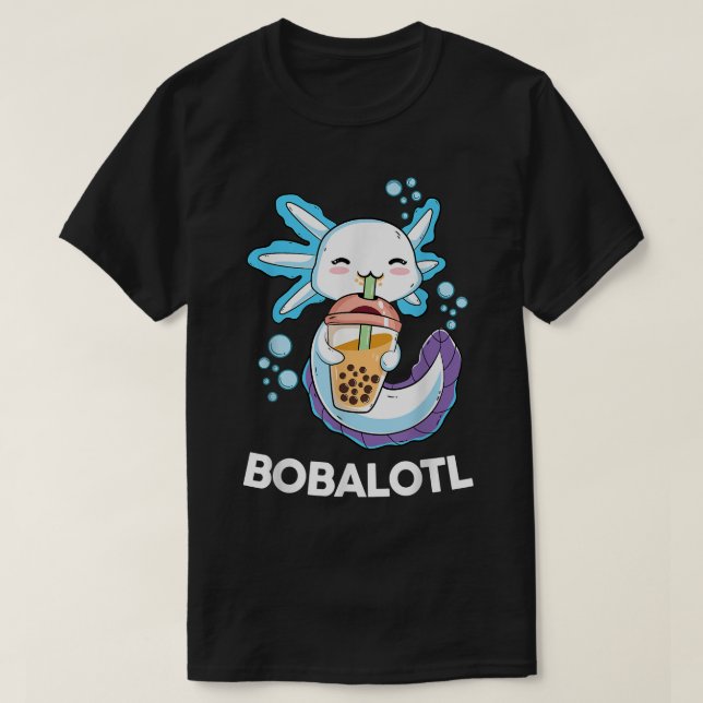 Axolotl Boba Bubble Tea Kawaii Anime Japanese Kids T-Shirt (Design Front)