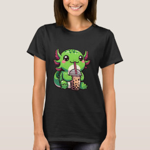Axolotl Boba Tea Anime Cute Kawaii Wild Green Axol T-Shirt