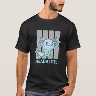 Axolotl Book Reading Ambystoma Mexicanum Cute Walk T-Shirt