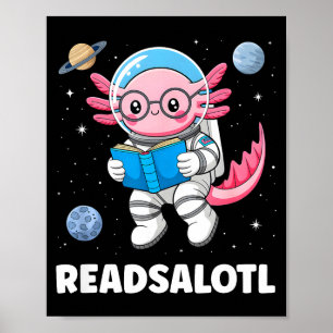 Axolotl books readsalotl reading bookworm boys poster