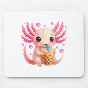 Axolotl Bubble Boba Tea Anime Cute Kawaii Teen Gir Mouse Pad