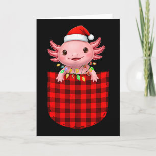 Axolotl Buffalo Red Plaid Cket Christmas Funny Men Card