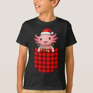 Axolotl Buffalo Red Plaid Cket Christmas Funny Men T-Shirt