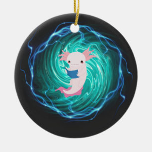 Axolotl ceramic ornament