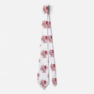 Axolotl Christmas Candycane Neck Tie