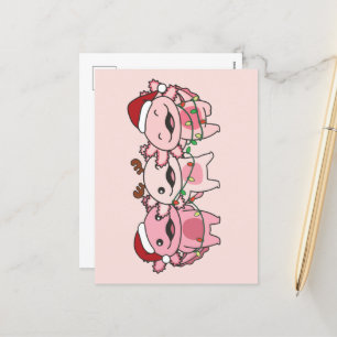 Axolotl Christmas Christmas Animals Sweet Axolotls Holiday Postcard