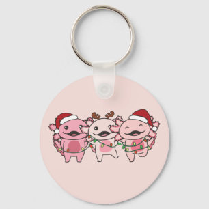 Axolotl Christmas Christmas Animals Sweet Axolotls Keychain