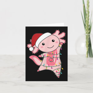 Axolotl Christmas Fairy Light Christmas Axolotl Card