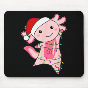 Axolotl Christmas Fairy Light Christmas Axolotl  Mouse Pad