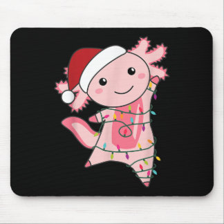 Axolotl Christmas Fairy Light Christmas Axolotl  Mouse Pad