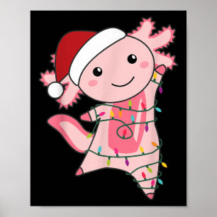 Axolotl Christmas Fairy Light Christmas Axolotl  Poster