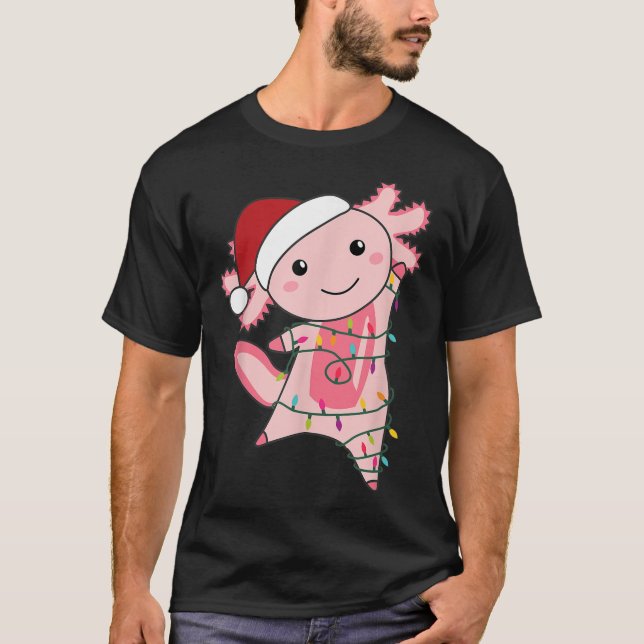 Axolotl Christmas Fairy Light Christmas Axolotl  T-Shirt (Front)