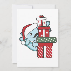 Axolotl Christmas Gift Winter Animals Axolotl Holiday Card