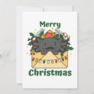 Axolotl Christmas Letter Winter Animals Axolotls Holiday Card