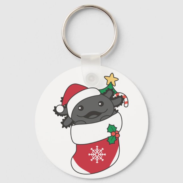 Axolotl Christmas Snow Winter Animals Axolotls Key Keychain (Front)