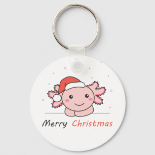 Axolotl Christmas Snow Winter Animals Axolotls Keychain