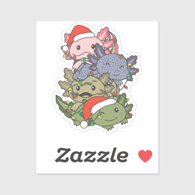Axolotl Christmas Tree Christmas Animals Axolotls (Sheet)