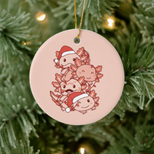 Axolotl Christmas Tree Christmas Animals Axolotls Ceramic Ornament