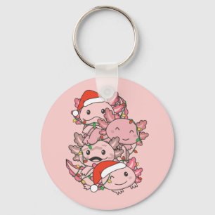 Axolotl Christmas Tree Christmas Animals Axolotls  Keychain