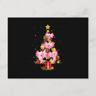 Axolotl Christmas Tree Pajama Xmas Salamander for Postcard