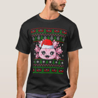 Axolotl Christmas Ugly Sweater Santa Axolotl Head 