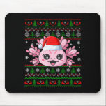 Axolotl Christmas Ugly Sweater Santa Axolotl Head  Mouse Pad<br><div class="desc">Axolotl Christmas Ugly Sweater Santa Axolotl Head Xmas</div>