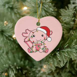 Axolotl Christmas Winter Animals Axolotls Ceramic  Ceramic Ornament