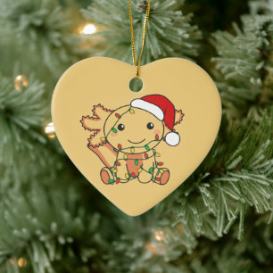 Axolotl Christmas Winter Animals Axolotls Ceramic Ornament
