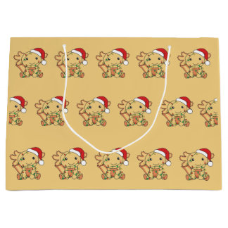 Axolotl Christmas Winter Animals Axolotls Large Gi Gift Bag