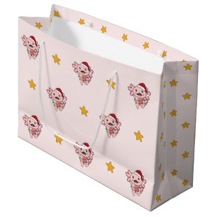 Axolotl Christmas Winter Animals Axolotls Large Gift Bag
