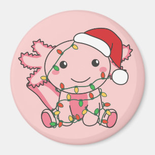 Axolotl Christmas Winter Animals Axolotls Magnet
