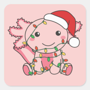 Axolotl Christmas Winter Animals Axolotls Square S Square Sticker
