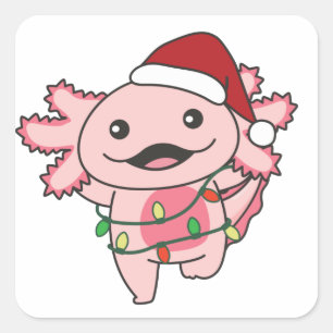 Axolotl Christmas Winter Animals Axolotls Square S Sticker