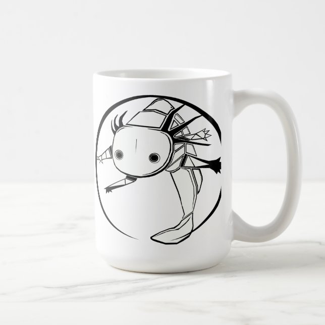 Axolotl circle (white) mug (Right)