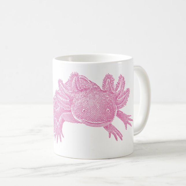 Axolotl Coffee Mug - PINK (Front Right)