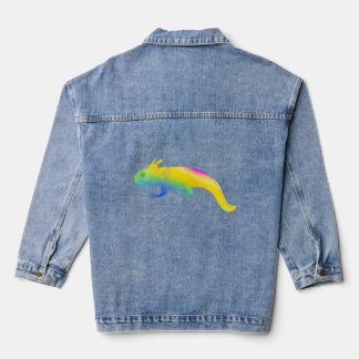 Axolotl Cute Amphibian Animal Colourful 6 Denim Jacket