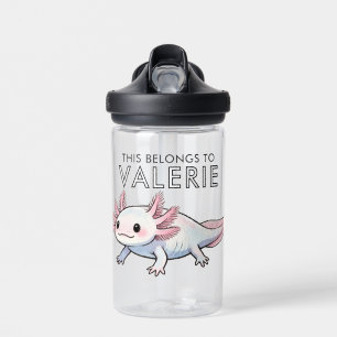 Axolotl Cute Kid Personalized This Belongs To Girl Water Bottle