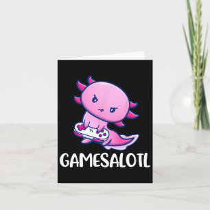Axolotl Cute Playing Video Game Card