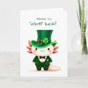 Axolotl Dressed for St. Patrick's Day Card