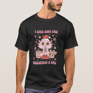 Axolotl Drinking Boba Tea Cute Kawaii Funny Christ T-Shirt