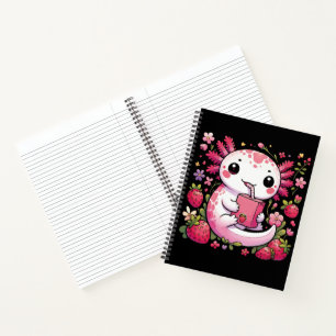 Axolotl Drinking Japanese Strawberry Milk  Notebook