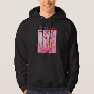 Axolotl Drinking Strawberry Milk Pink Plush Salama Hoodie
