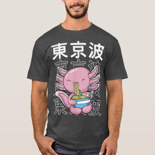Axolotl Eat Ramen Milk Kawaii Aesthetic Kids Teen T-Shirt