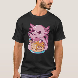 Axolotl Eating Pancakes Cute T-Shirt