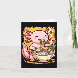 Axolotl Eating Ramen Noodles  Card