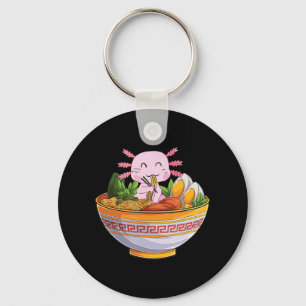 Axolotl Eating Ramen Noodles Kawaii Anime Gift Gir Keychain