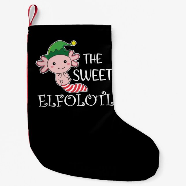 Axolotl Elf The sweet Elfoldert Animal Christmas A Small Christmas Stocking (Front)