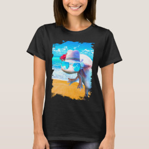 Axolotl Face Wearing Glasses At Beach T-Shirt
